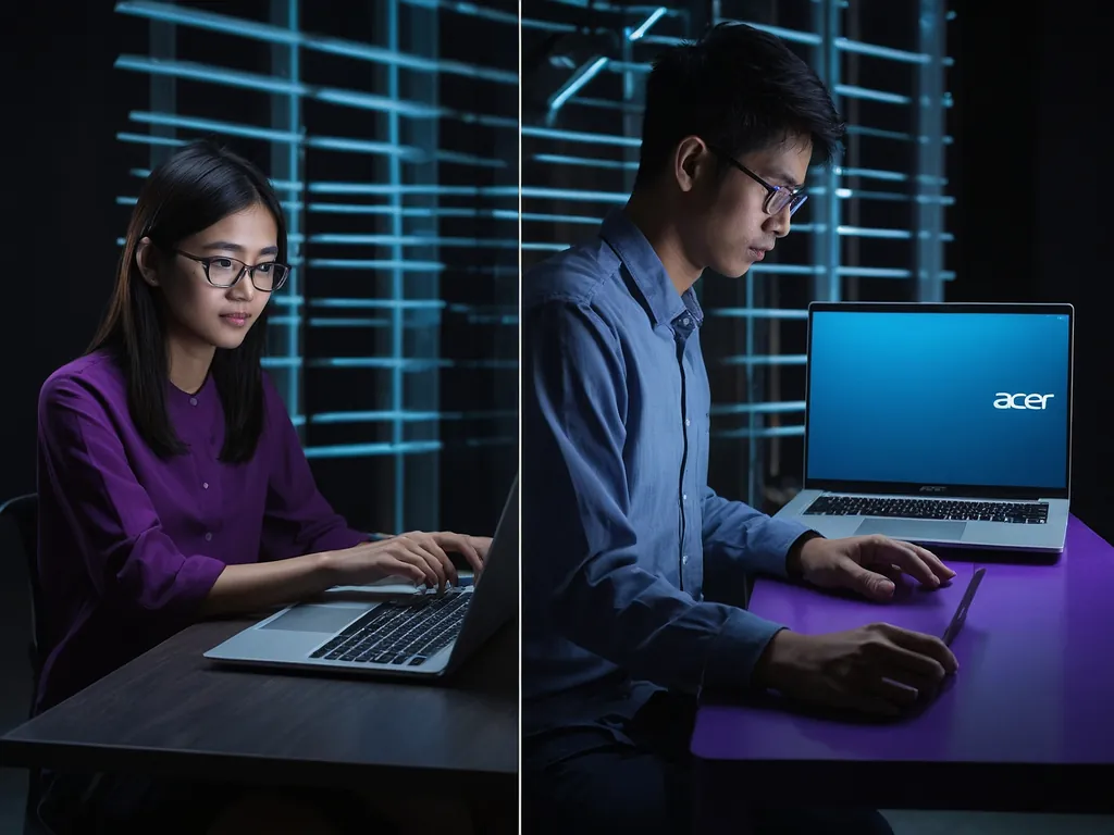 Paparan dalaman kedai laptop Johor Bahru dengan pelbagai model Lenovo dan HP
