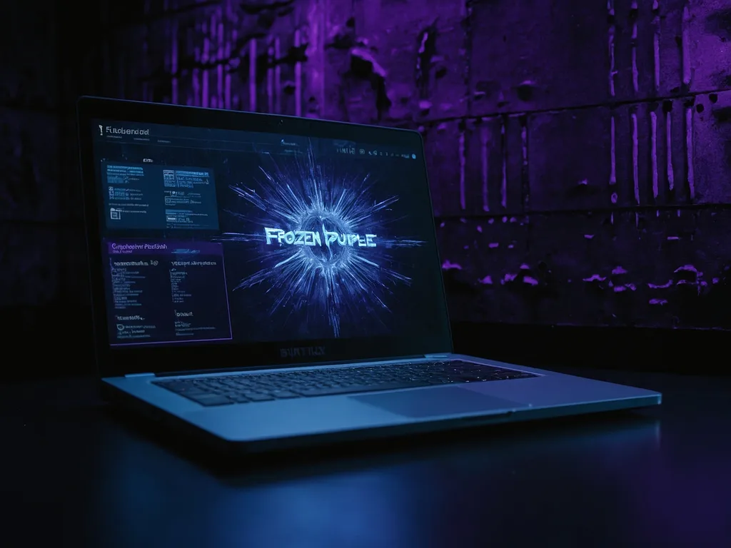 Laptop menunjukkan skrin BIOS POST yang membeku dengan teks putih atas latar hitam